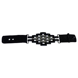 Louis Vuitton Exotic and shiny Swarovski leather bracelet Black Silvery