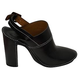 Mules Chloé em pele preta 38 Preto