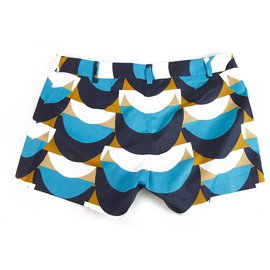 Milly-Milly Multicolor design geométrico algodão calções de verão tamanho 4-Multicor