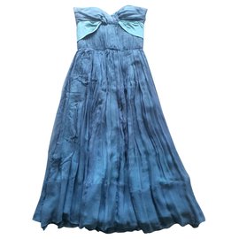 Chloé-Chloe blue silk dress FR34-Blue