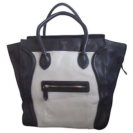 Céline Luggage Black Leather Handbag Black