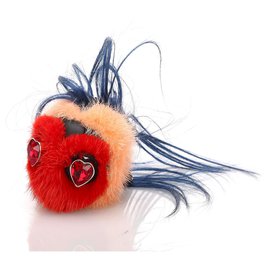 Fendi-Fendi Red Heart Bug Bag Charm-Red,Blue