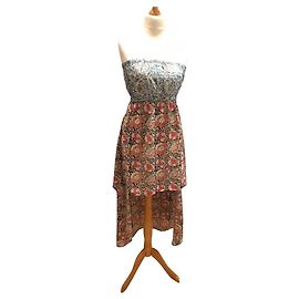 Autre Marque Robe bandeau à fleurs en viscose Multicolore