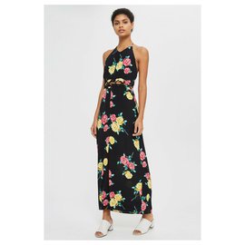 Autre Marque-Floral Maxi Halter Neck Dress-Multiple colors