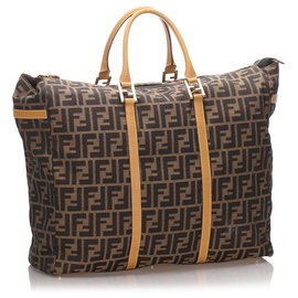 Fendi-Fendi Brown Zucca Canvas Weekender-Brown