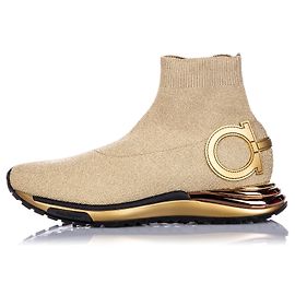 Salvatore Ferragamo Ferragamo Gold Gancini Turnschuhe Golden