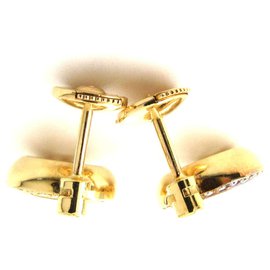 Chopard-Chopard 18K Yellow Gold Happy Diamonds Earrings-Golden