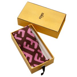 Fendi-Fendi Purple FF Twilly Silk Scarf-Purple