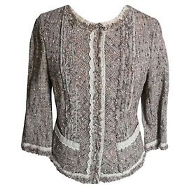 PRADA Beige tweed jacket T44 IT Beige