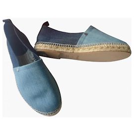 Hermès HERMES New blue two-tone denim espadrilles T41 Blue