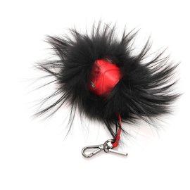 Fendi-Fendi Black Monster Charm Key Chain-Black,Red