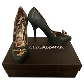Escarpins Dolce & Gabbana Cuir Vert Foncé Vert foncé