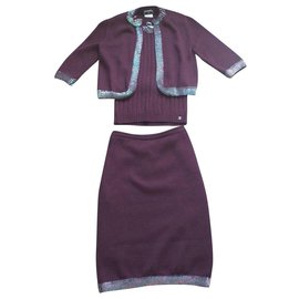 Chanel-Falda elegante-Púrpura