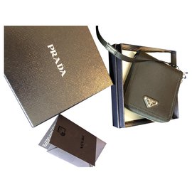 Prada-Prada zipped wallet with strap-Black