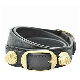 Pulseira de couro Balenciaga Preto