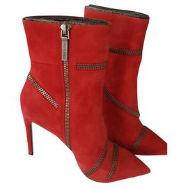 Balmain Ankle Boots Red
