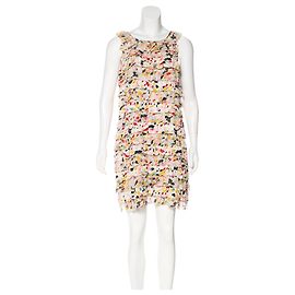 Diane Von Furstenberg DvF Tedesca vestido de seda com babados Multicor