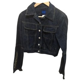 Kenzo-Kenzo jeans jacket with studs-Dark blue