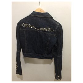 Kenzo-Kenzo jeans jacket with studs-Dark blue