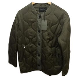 All Saints Hayes gesteppte Satingjacke Khaki