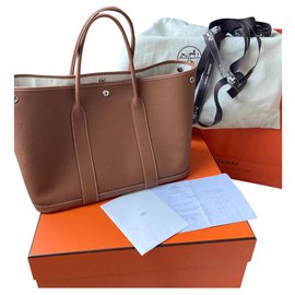 Hermès Garden Party Dark brown Leather ref.792089 - Joli Closet