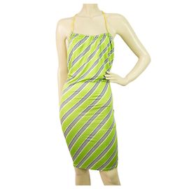 Dsquared2 DSquared Stripped Exposed Back in Green, bianca, Mini abito estivo blu e giallo - SzS Multicolore