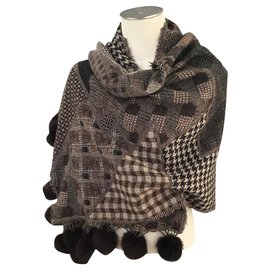 Gerard Darel stola patchwork Marrone scuro