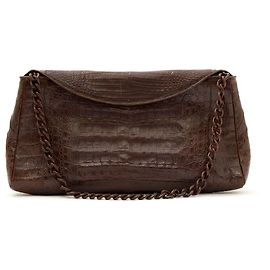 Nancy Gonzalez BROWN MATT CROCODILE WITH STRAP Marron