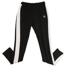 Adidas Black White Stripe Polyester Trainingshose Hose Schwarz