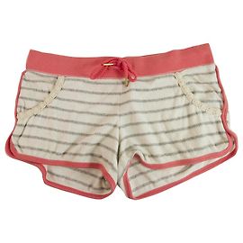 Juicy Couture Gris Rayures Rose Blanc Coton Hot Shorts Front Tie - Taille S Multicolore