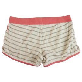 Juicy Couture-Juicy Couture Gris Rayures Rose Blanc Coton Hot Shorts Front Tie - Taille S-Multicolore