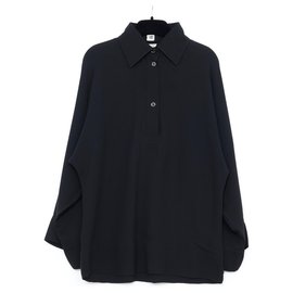 Hermès-BLACK SILK KIMONO FR36-Black