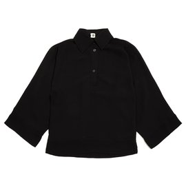 Hermès-BLACK SILK KIMONO FR36-Black