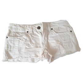 Shorts jeans Maje off-white bege Bege Fora de branco