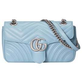 Gucci-GG Marmont pequena bolsa de ombro-Azul