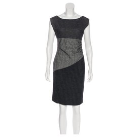 Diane Von Furstenberg-DvF Jori wool blend dress-Grey,Dark grey