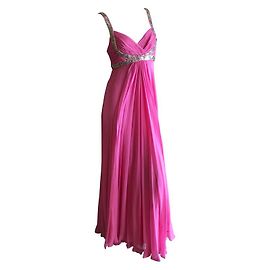 Marchesa Notte - Robe de soirée déesse grecque rose ornée Rose