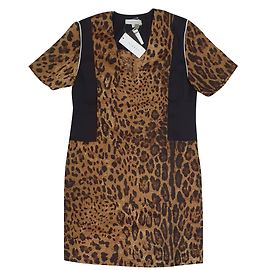 Sandro Leopard Print Silk and Wool Dress Multiple colors