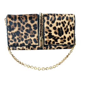 Christian Louboutin-Catalina Clutch Pony Leopard Luxor-Imprimé léopard