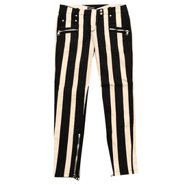 Balmain Pantalones Negro Blanco