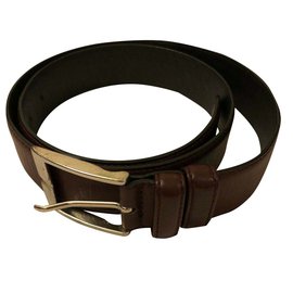Valentino-Brown Valentino leather belt-Brown,Silvery