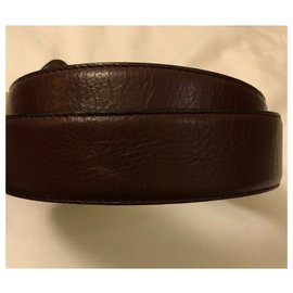 Valentino-Brown Valentino leather belt-Brown,Silvery