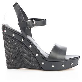 Michael Kors Black Leather Sandals Black