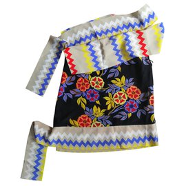 Msgm Silk Top Multi Color M Multiple colors