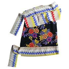 Haut en soie Msgm Multicolore M Multicolore