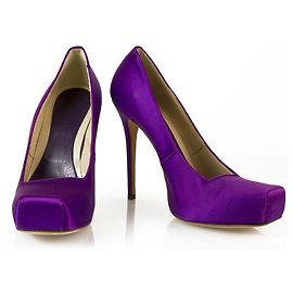 Alexander McQueen Lila Satin Square Toes Pumps High Heels Schuhgröße 40 Lila