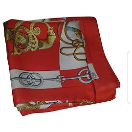Hermès Hermes Cliquetis silk scarf Red