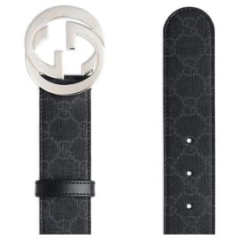 Gucci-Cinturones-Negro,Plata