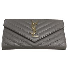 Saint Laurent Portefeuille Monogram Gris