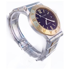 Bulgari-Bvlgari Diagono LC 35 SG Automatic 35mm 18K Yellow Solid Gold and Stainless Steel Date-Silvery